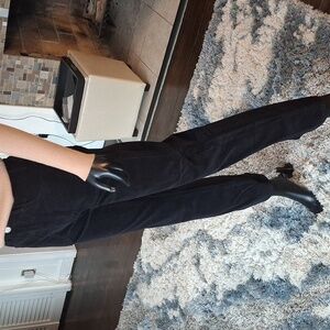 Elegant Black Corduroy Flare Pants